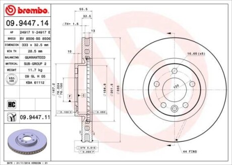 Тормозной диск BREMBO 09944711