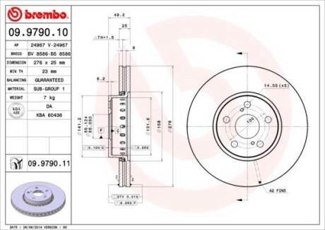 Тормозной диск BREMBO 09979011