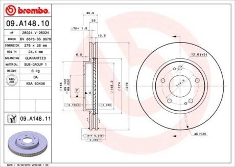 Тормозной диск BREMBO 09.A148.10