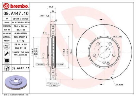 Автозапчасть BREMBO 09.A447.10