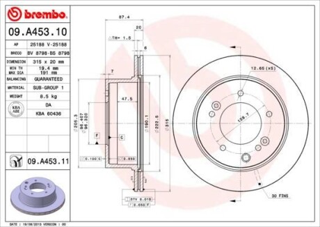 Тормозной диск BREMBO 09A45311