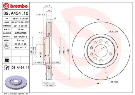 Автозапчасть BREMBO 09.A454.10