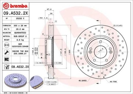 Гальмівні диски BREMBO 09A5322X