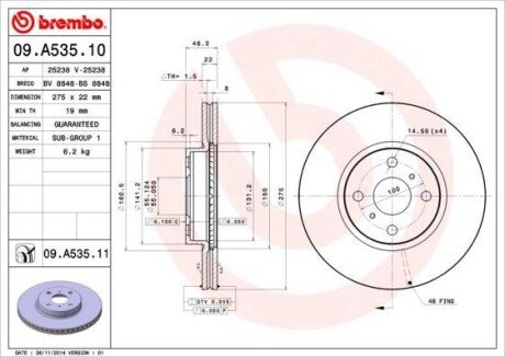 Автозапчасть BREMBO 09.A535.10