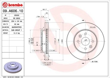 Гальмівний диск BREMBO 09A60610