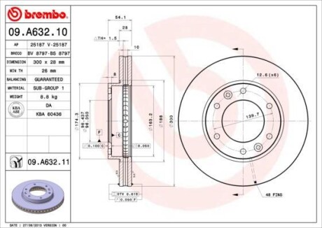 Тормозной диск BREMBO 09A63211