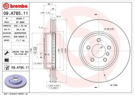 Тормозной диск BREMBO 09.A785.11