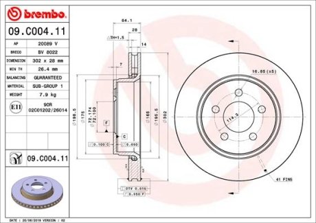 Тормозной диск BREMBO 09C00411