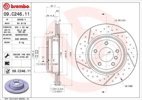 Тормозной диск BREMBO 09C24611