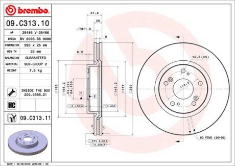 Тормозной диск BREMBO 09C31311