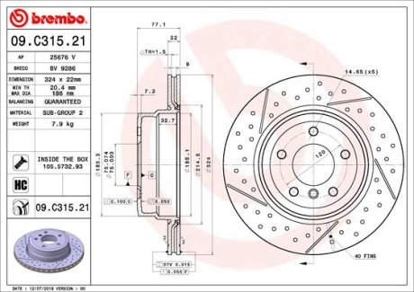 Тормозной диск BREMBO 09C31521