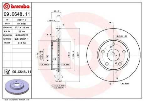 Тормозной диск BREMBO 09C64811