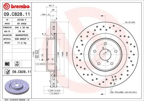 Тормозной диск BREMBO 09C82811