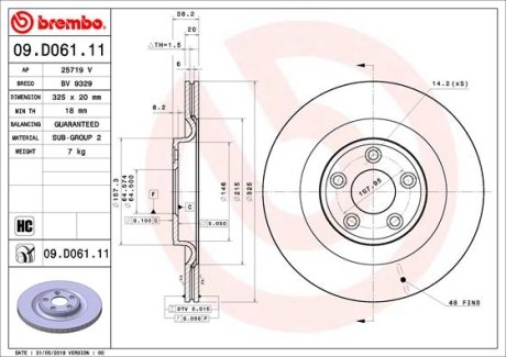 Тормозной диск BREMBO 09D06111