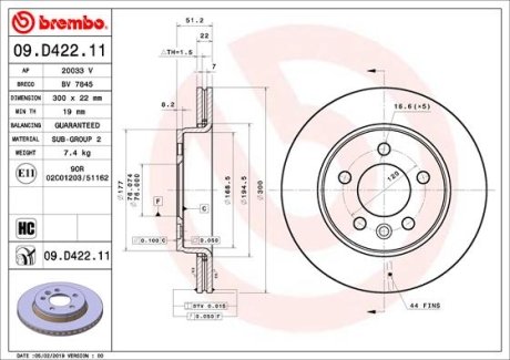 TARCZA HAMULCOWA TYL BREMBO 09D42211