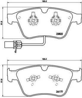 Комплект тормозных колодок, дисковый механизм BREMBO P 05 003