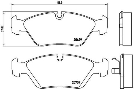 Гальмівні колодки, дискове гальмо (набір) BREMBO P06008