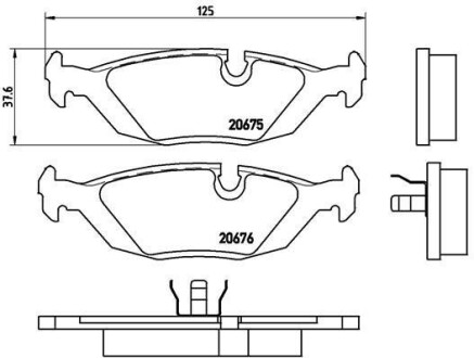 Комплект тормозных колодок, дисковый механизм BREMBO P06009