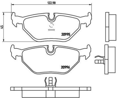 Комплект тормозных колодок, дисковый механизм BREMBO P06011