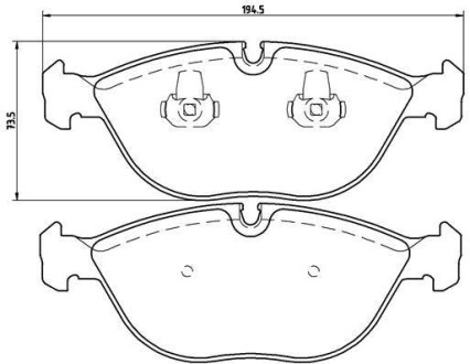 Комплект тормозных колодок, дисковый механизм BREMBO P06019 (фото 1)