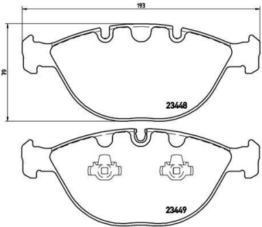 Гальмівні колодки, дискове гальмо (набір) BREMBO P06028 (фото 1)