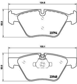 Комплект тормозных колодок, дисковый механизм BREMBO P06036