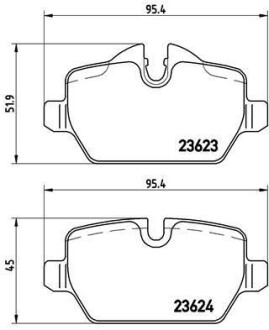 Комплект тормозных колодок, дисковый механизм BREMBO P06037