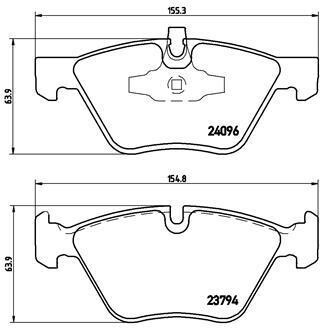 Гальмівні колодки, дискове гальмо (набір) BREMBO P06040 (фото 1)