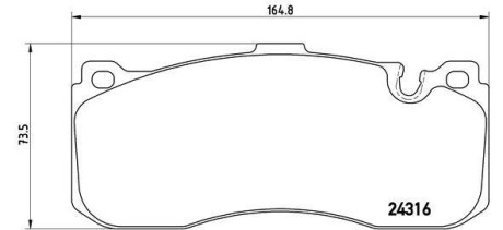 Гальмівні колодки, дискове гальмо (набір) BREMBO P06041 (фото 1)