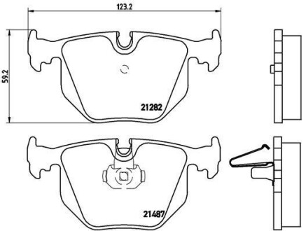 Колодки гальмівні дискові, задні BREMBO P06044