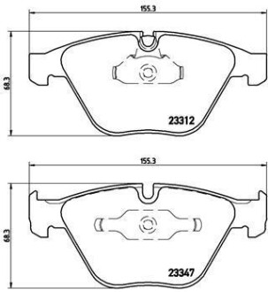 Гальмівні колодки, дискове гальмо (набір) BREMBO P06046 (фото 1)