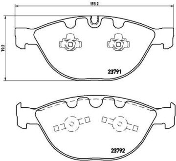 Комплект гальмівних колодок з 4 шт. дисків BREMBO P06047 (фото 1)