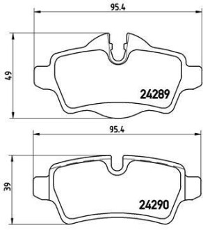 Комплект гальмівних колодок з 4 шт. дисків BREMBO P06052