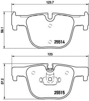 Комплект тормозных колодок из 4 шт. дисков BREMBO P 06 072