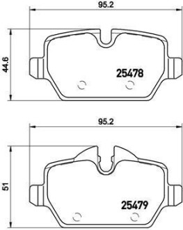 Комплект тормозных колодок из 4 шт. дисков BREMBO P 06 080