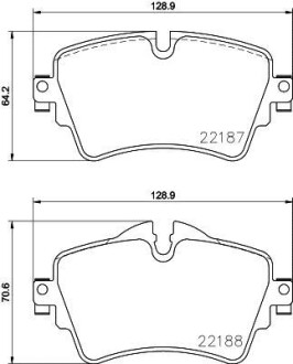 Комплект гальмівних колодок з 4 шт. дисків BREMBO P06092 (фото 1)