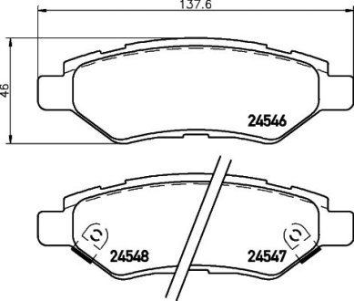 Гальмівні колодки дискові BREMBO P09014 (фото 1)