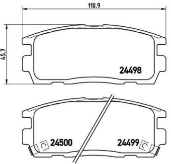 Комплект тормозных колодок из 4 шт. дисков BREMBO P10004