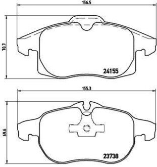 Гальмівні колодки, дискове гальмо (набір) BREMBO P10011