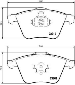 Гальмівні колодки, дискове гальмо (набір) BREMBO P10012