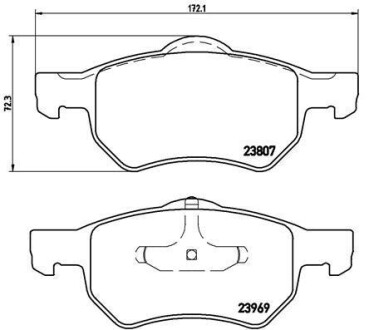 Комплект тормозных колодок, дисковый механизм BREMBO P11013