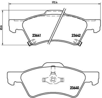 Комплект тормозных колодок, дисковый механизм BREMBO P11015