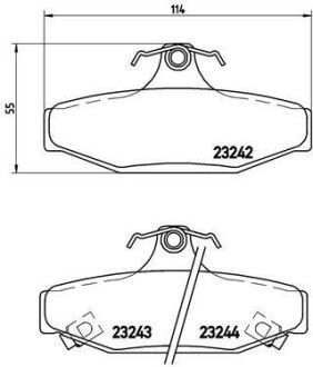 Комплект тормозных колодок, дисковый механизм BREMBO P15004