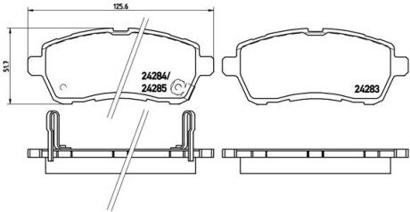 Комплект тормозных колодок из 4 шт. дисков BREMBO P16013 (фото 1)