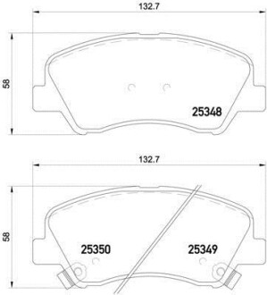 Комплект тормозных колодок из 4 шт. дисков BREMBO P18025