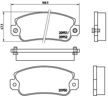 Гальмівні колодки, дискове гальмо (набір) BREMBO P23013