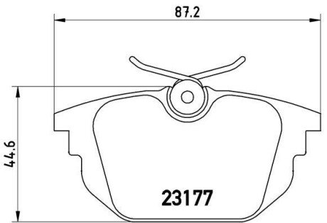 Гальмівні колодки, дискове гальмо (набір) BREMBO P23026 (фото 1)