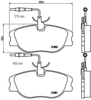 Комплект тормозных колодок, дисковый механизм BREMBO P23061