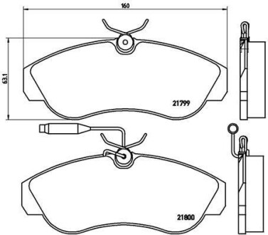 Комплект тормозных колодок, дисковый механизм BREMBO P23069