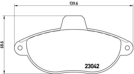 Колодки тормозные передние дисковые BREMBO P23072